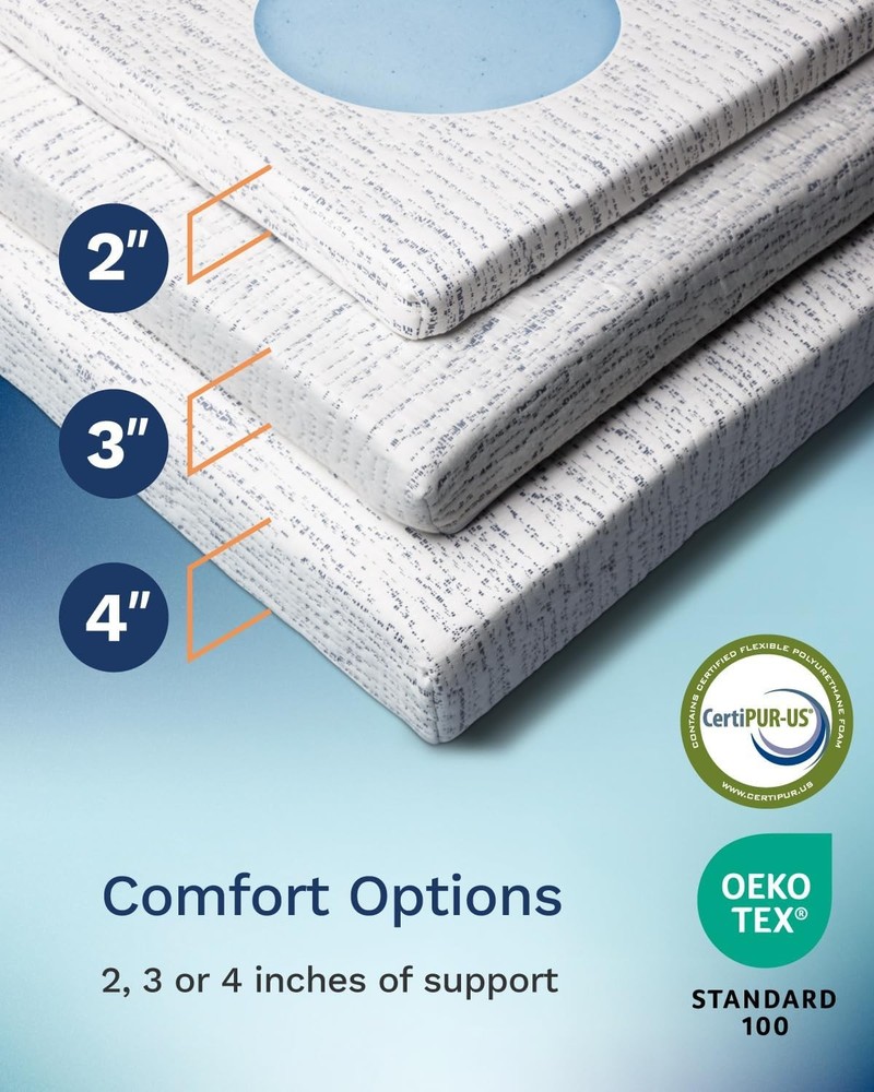 ViscoSoft 3 Inch Memory Foam Mattress Topper Queen - Select High Density