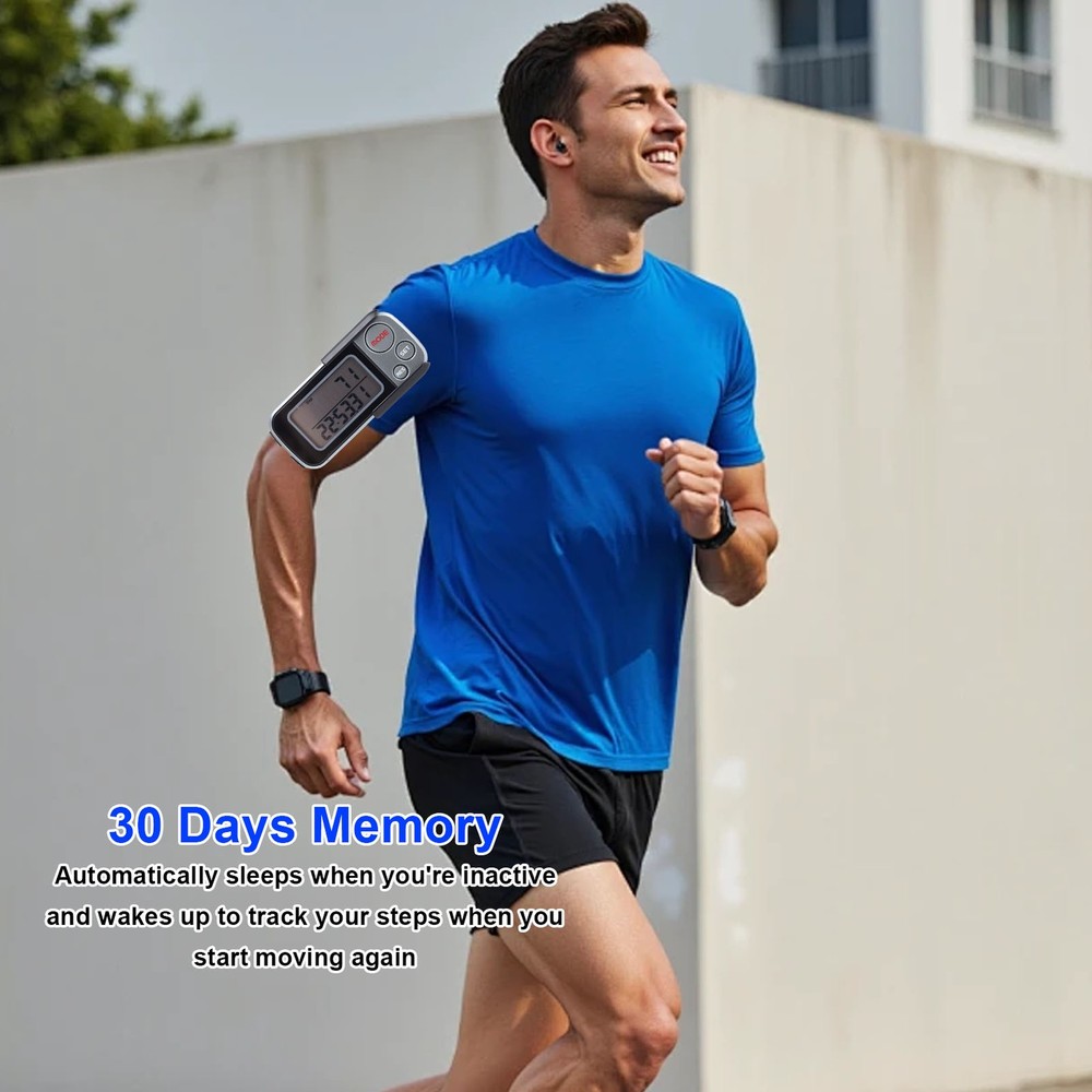 3D Pedometer Step Tracker With Large LCD Display For Walking ZZFT