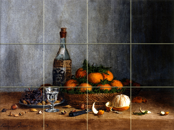 Art Basket Oranges Wine Mural Ceramic Backsplash Bath Tile #1839