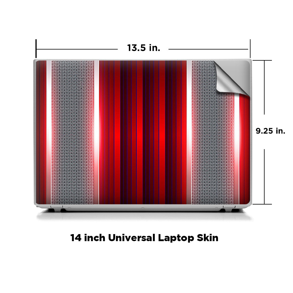 Universal Laptop Skins Wrap for 14" - Red Metal Pattern Screen