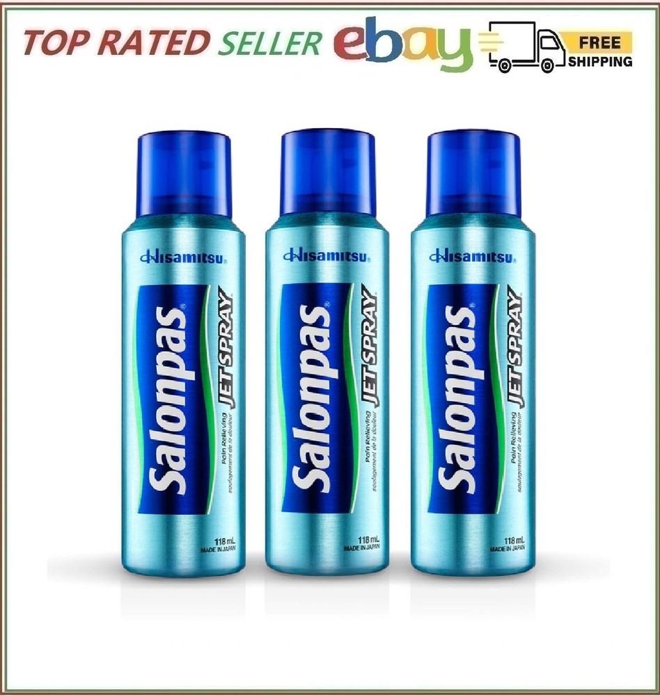 3 Pack Salonpas Pain Relieving Jet Spray 4 OZ