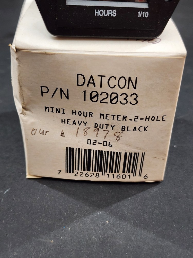 102033 Datcon Mini Rectangular Hobbs Engine Hour Meter (12/24 VDC)