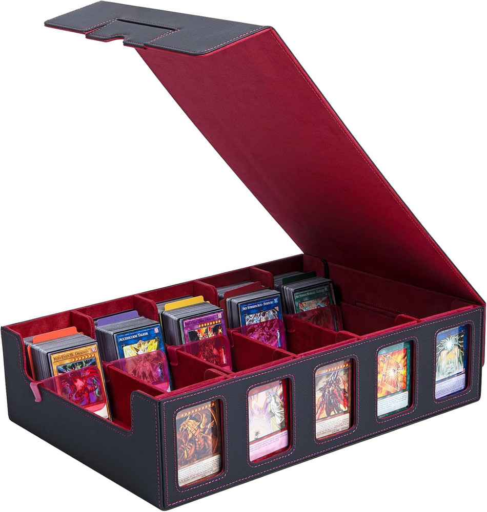 Trading Card Storage Box with Commander Display, 5-Row Deck Case (4000+ Cards),