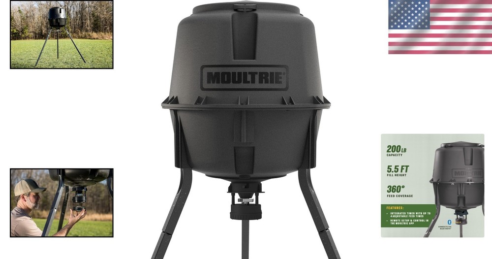 30-Gallon Deer Feeder - Durable UV-Resistant & Digital Timer Control