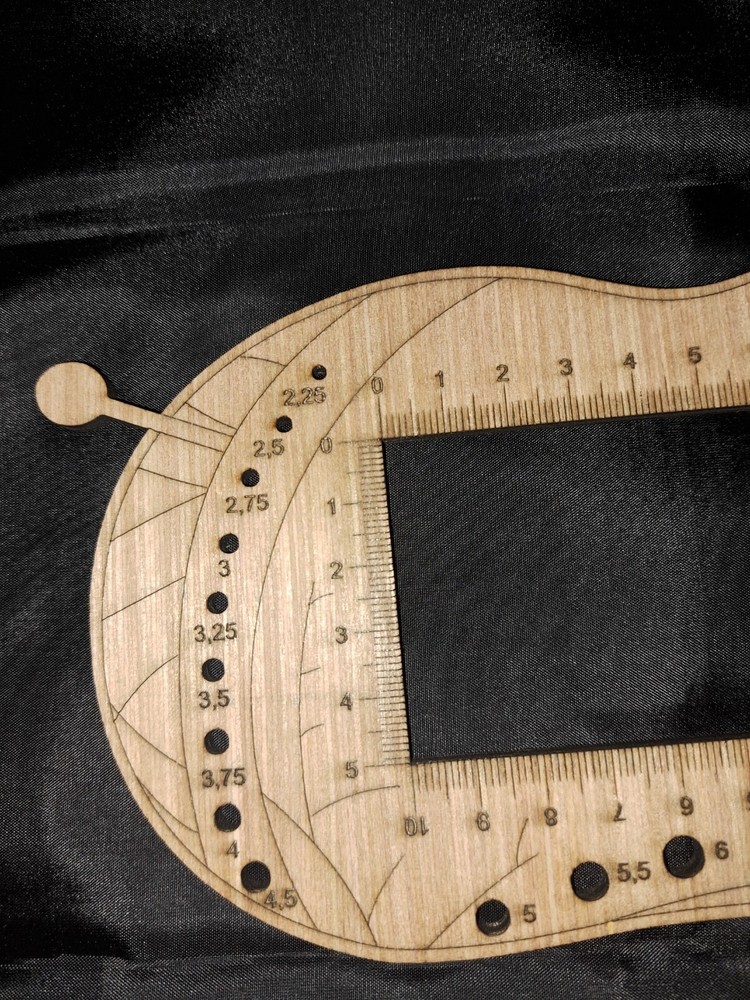 Wood Knitting Ruler