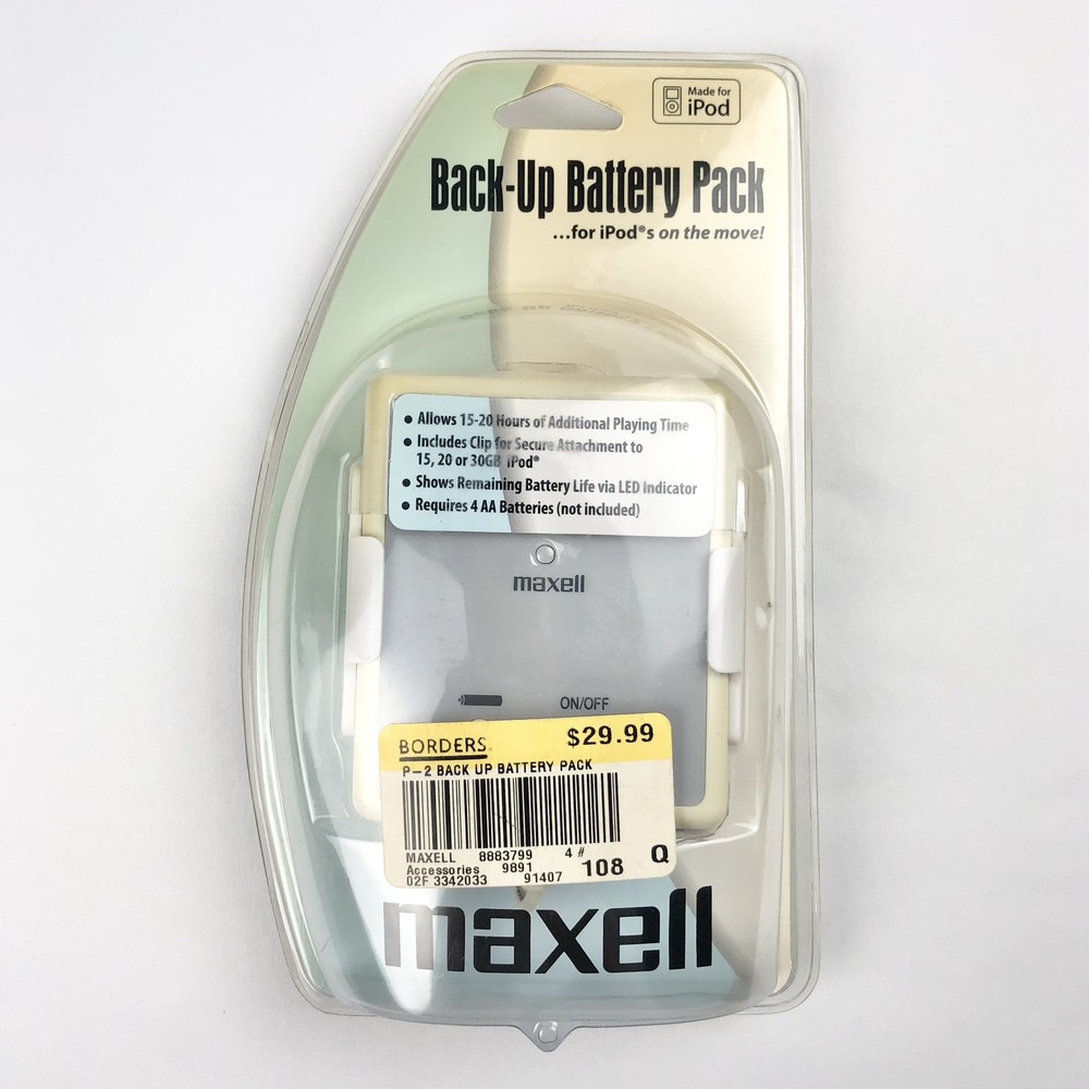 Maxell P-2 iPod Back-Up Battery Pack Power Supply