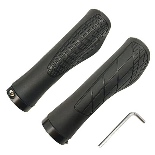 Bicycle Handlebar Grips, Single Lock with Soft Rubber, Anti-Slip Handlebar