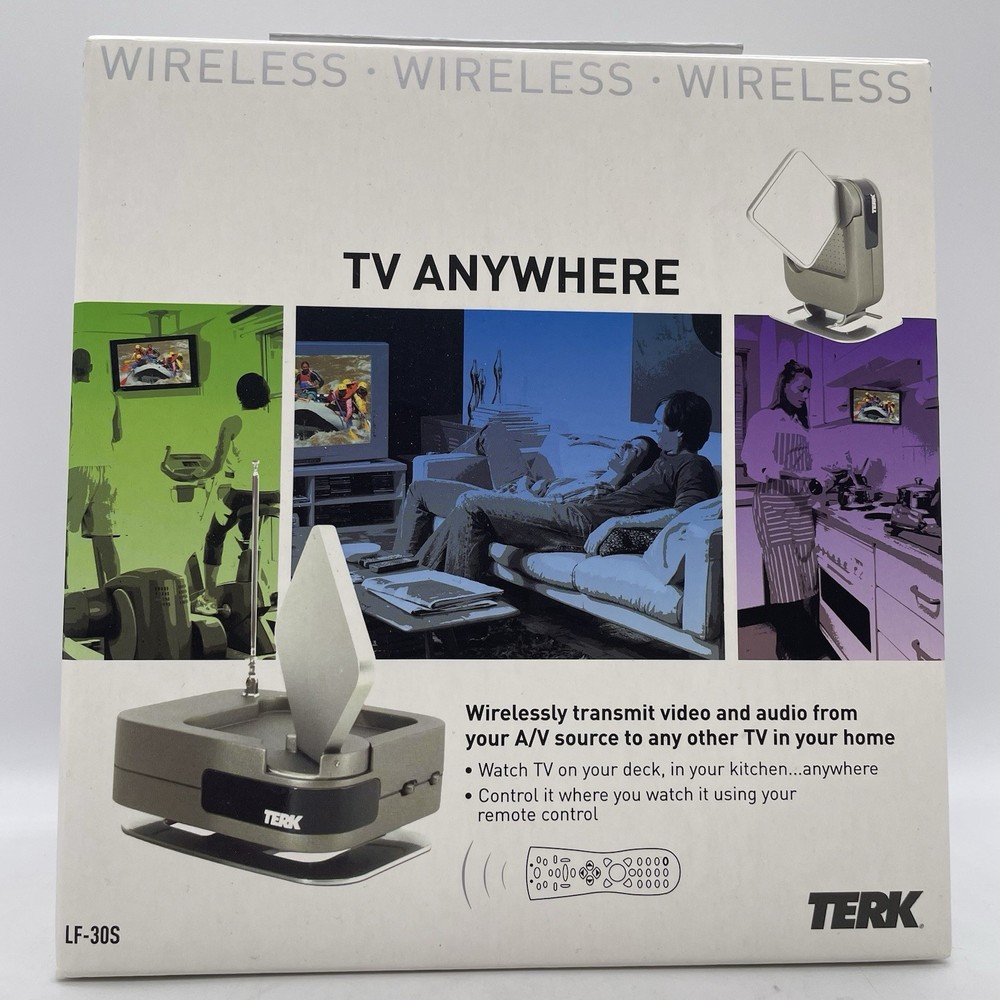 Terk Wireless A/V Transmitter & Receiver LF-30S Digital Media Streamer Untested