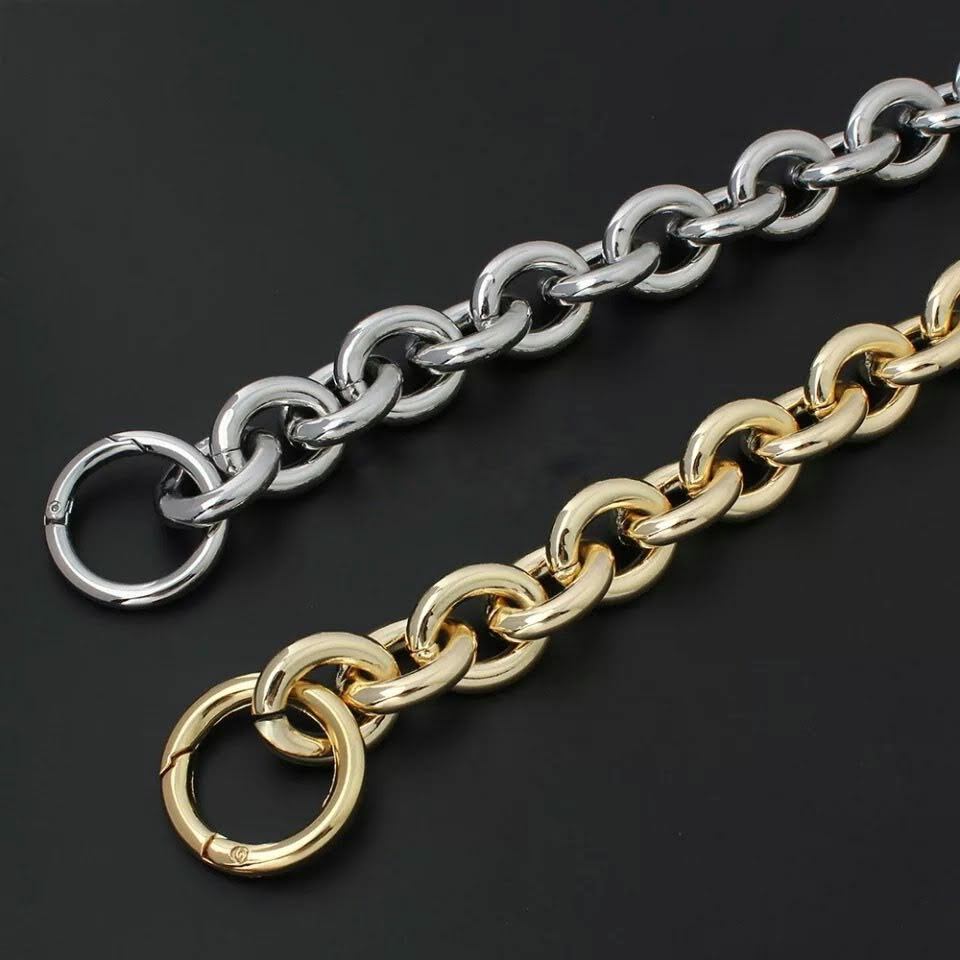 Chunky High Quality Statement Chain Strap Gold Silver 45cm shoulder pouch