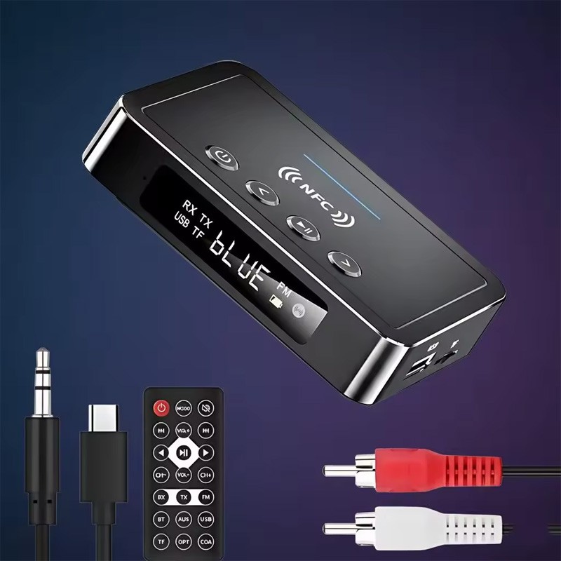 3in1 NFC Bluetooth Receiver Transmitter FM Adapter Wireless Audio Video Adapter