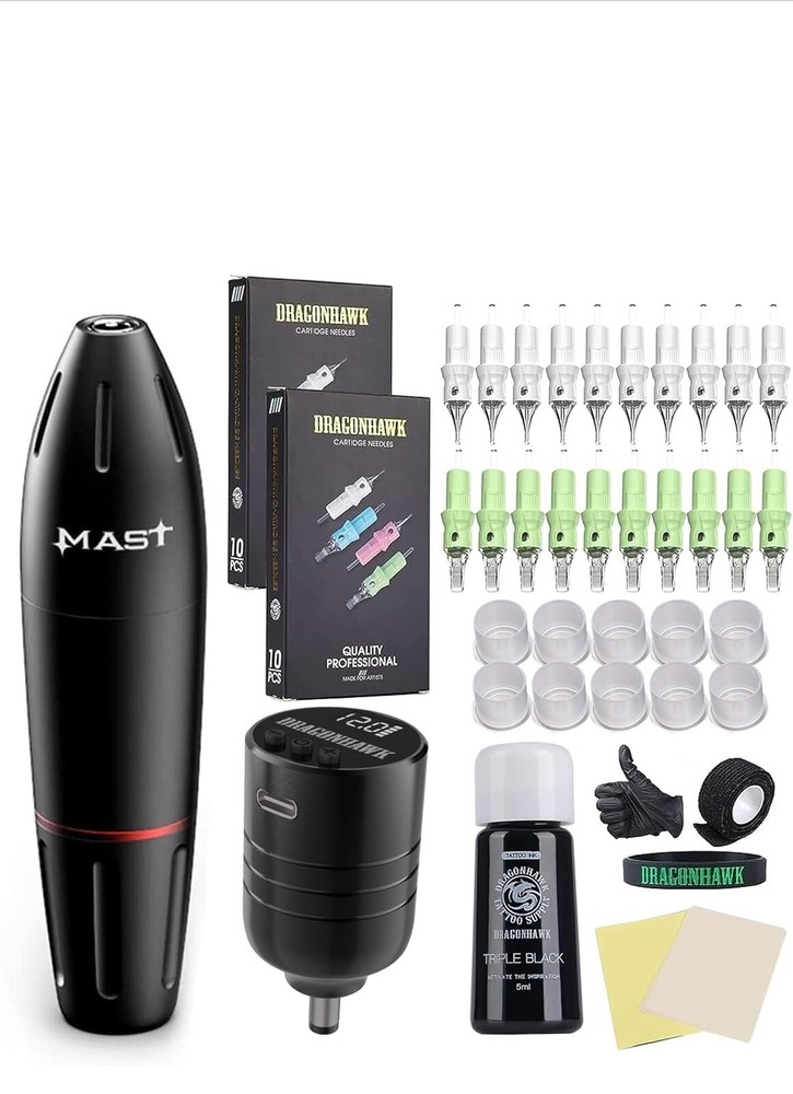Dragonhawk Complete Tattoo Kit Beginner Tattoo Gun Kit