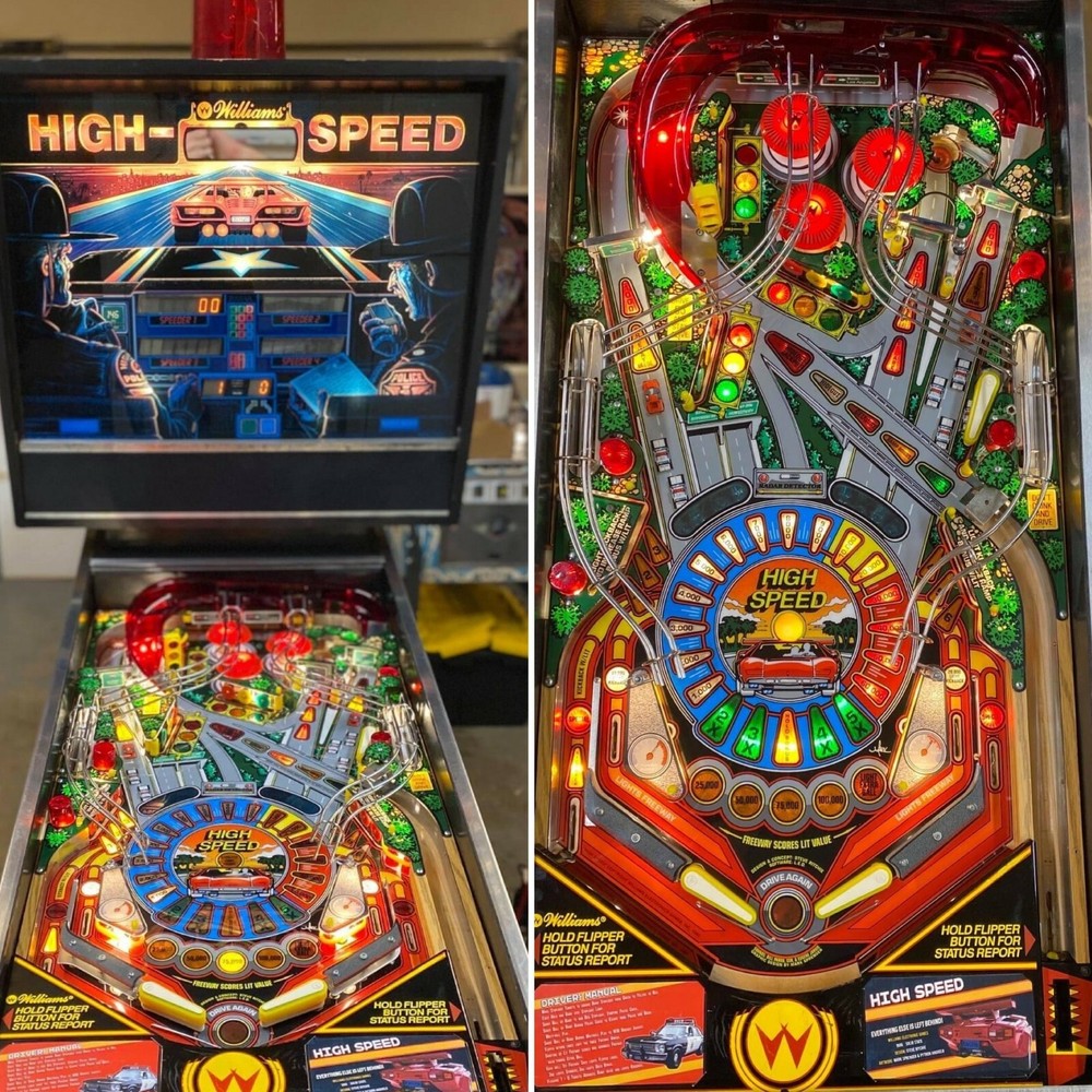 Williams High Speed Pinball Custom Apron Cards Set Instruction Rules Info