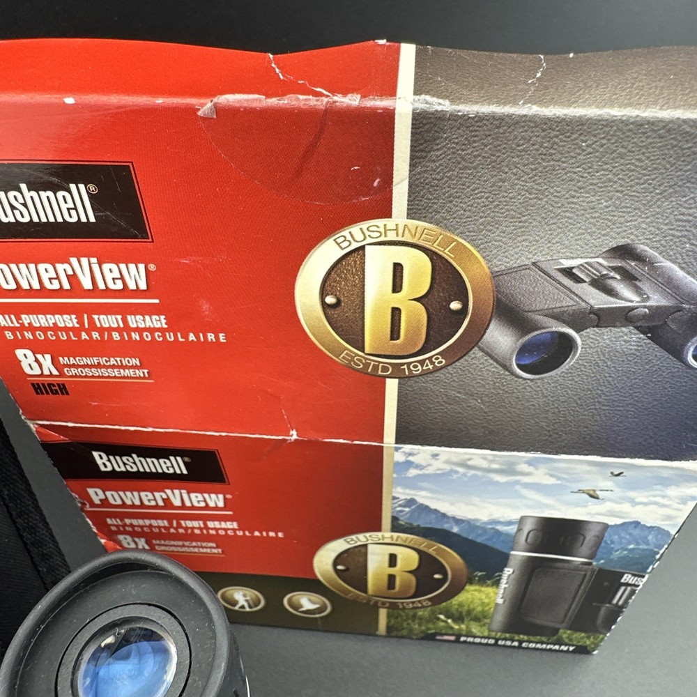 Bushnell 8X21 PowerView Compact Binoculars Foldable Eye Relief Shock Proof