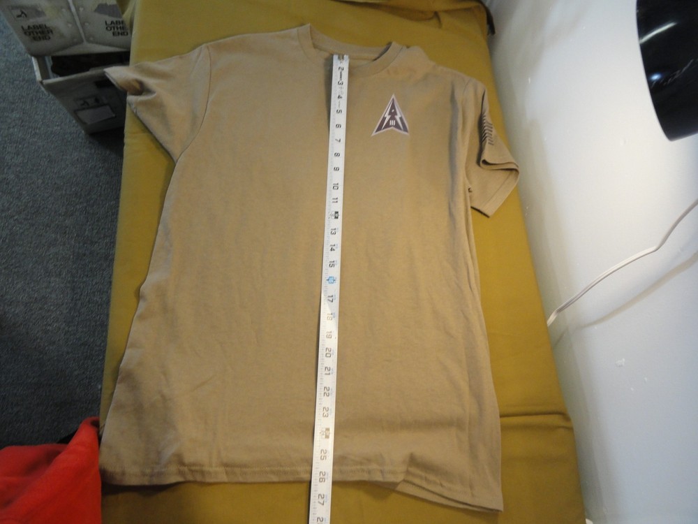 DISCONTINUED 380TH SPACE CONTROL SQUADRON UNIT SHIRT TAN MEDIUM