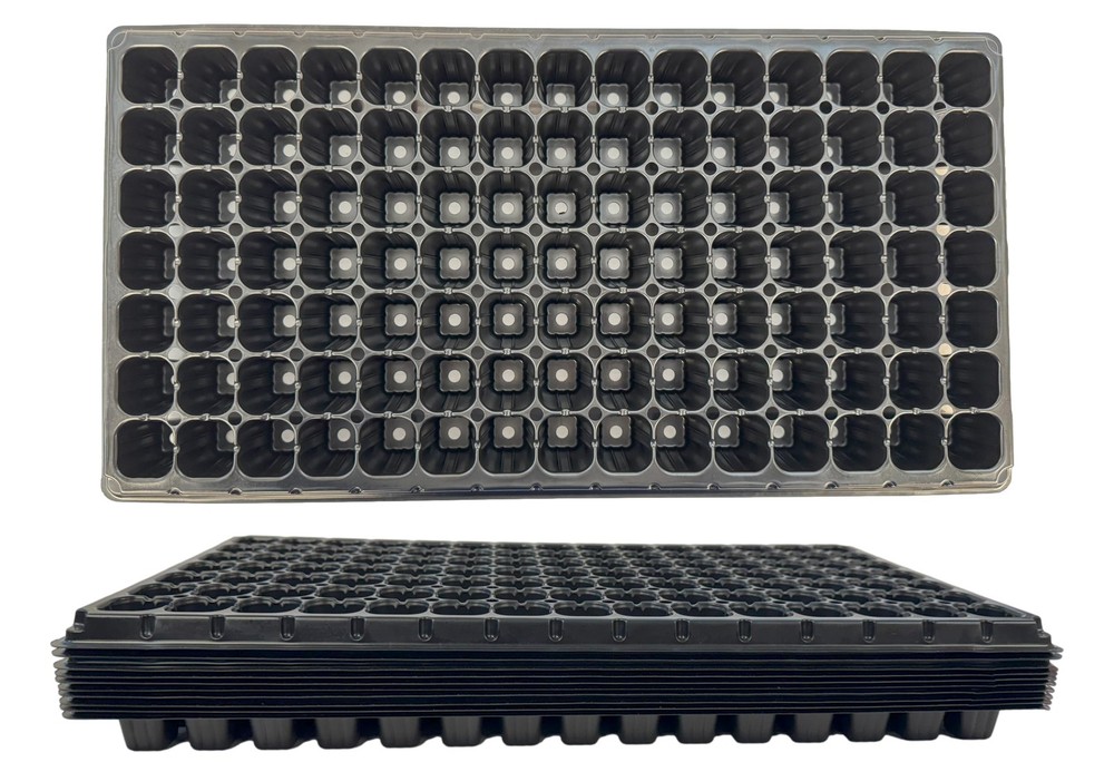 105 Cell Seedling Plastic Nursery Trays, 10 Pack, Thick Durable Germination P...
