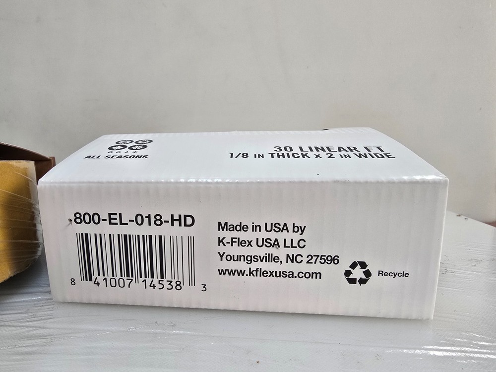 (2) K-Flex Rubber Pipe Insulation 30 LF 1/8 x 2 in Black