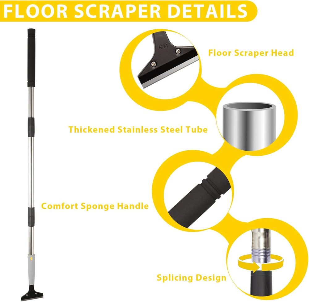 Floor Scraper Long Handle Heavy Duty, Floor Scraper Blades 4 inch scraper tool k
