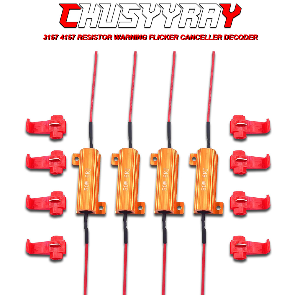 (2)6OHM 50WATT LED LIGHT LOAD RESISTOR LED TAIL/TURN SIGNAL HYPER FLASH FIX KIT