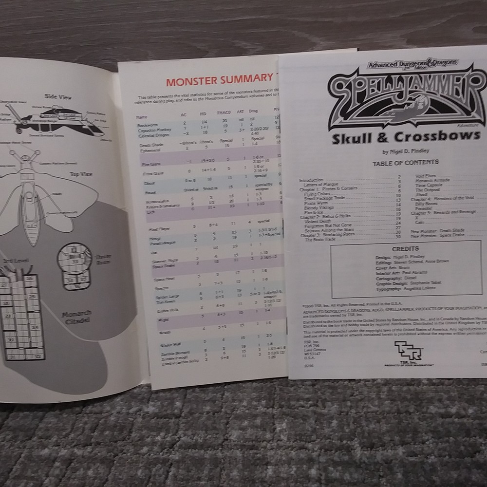 Dungeons and Dragons Spelljammer Skull & Crossbows with inserts