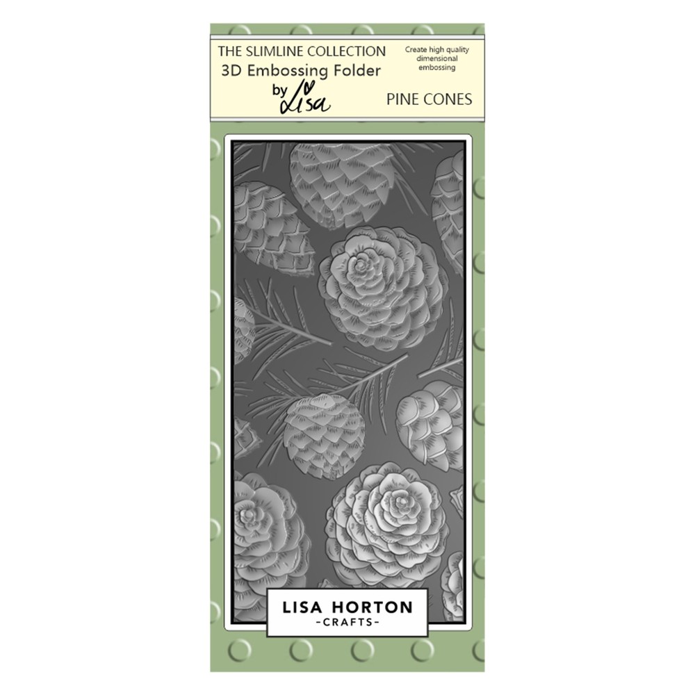 Lisa Horton Crafts Embossing Folder-Slimline Pine Cones