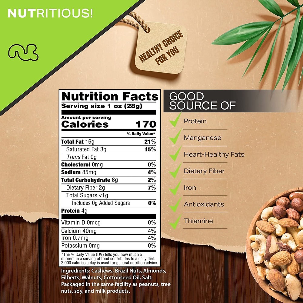 Roasted & Salted Mixed Nuts - Brazils, Pecans, Almonds, Hazelnuts, Cashews...