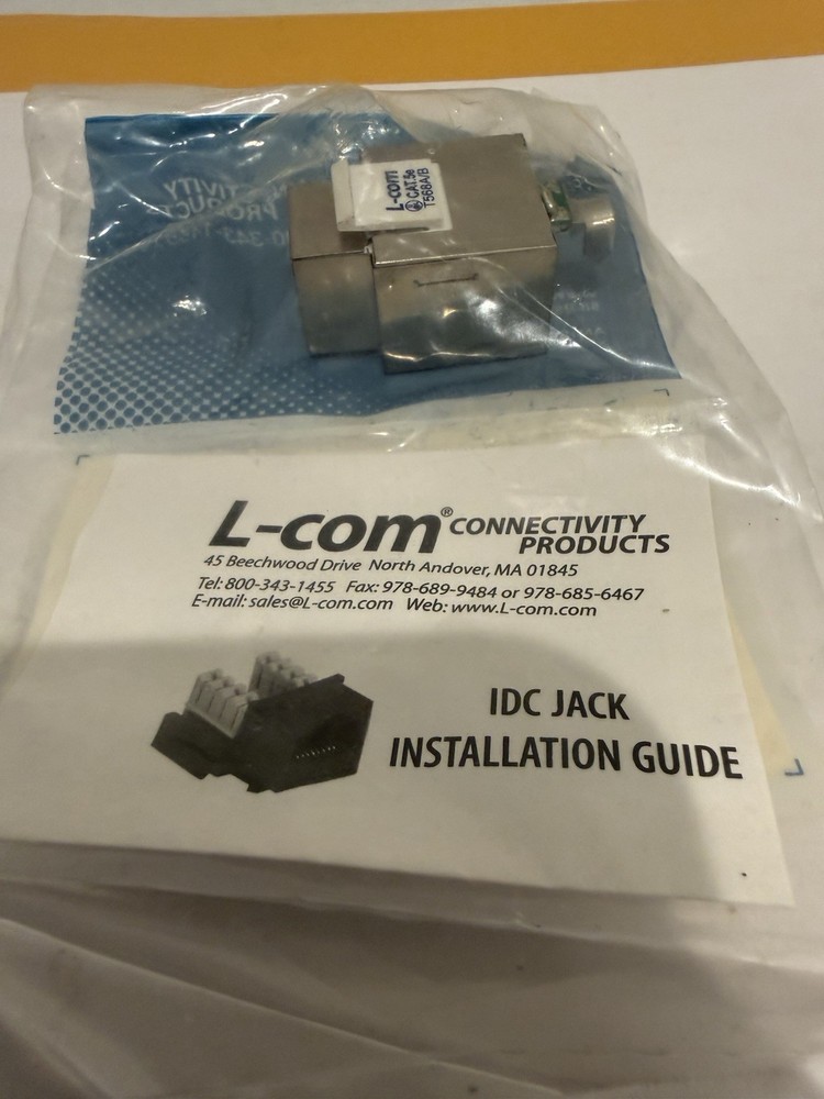 New L-COM MJS110C5E-S Modular Jack, CAT5E RJ45/11