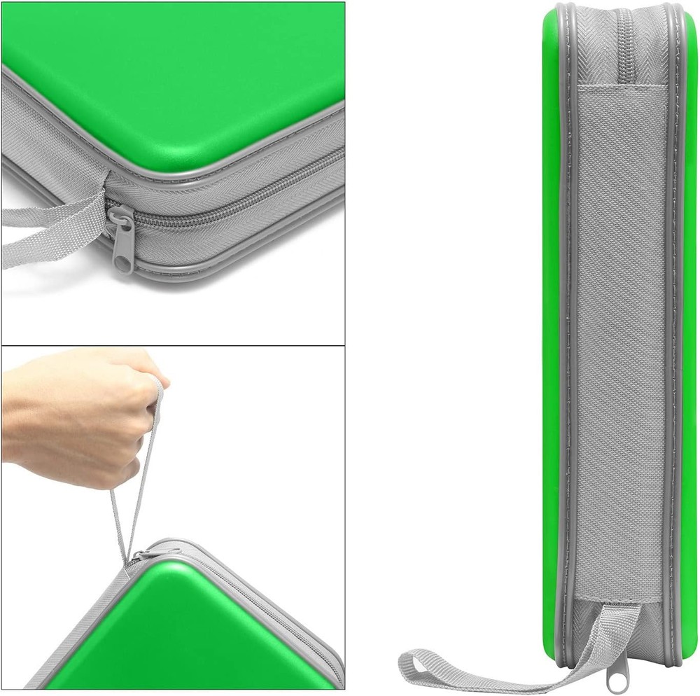 CD Case Holder, 80 Capacity CD/DVD Holders Wallet Hard Plastic Green