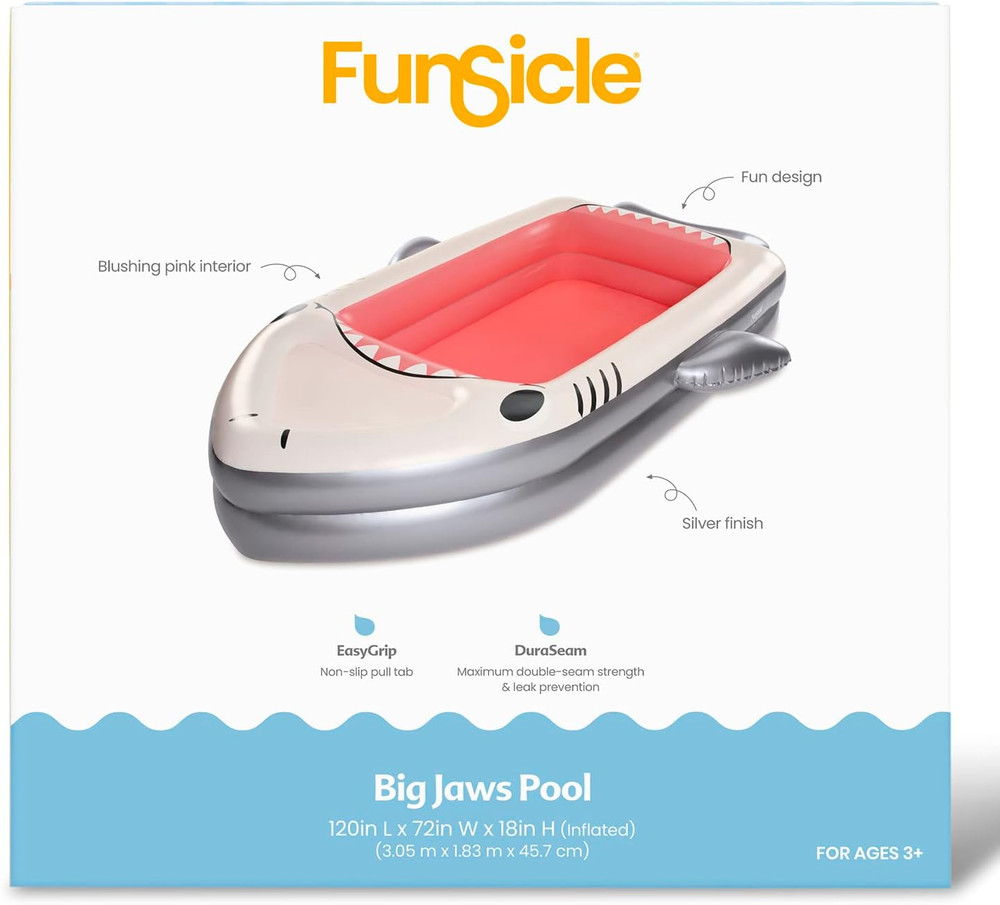 10 Ft Long Big Jaws Inflatable Pool