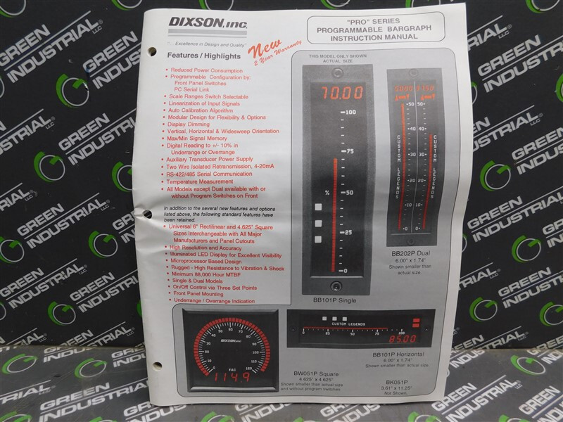 NEW Ametek Dixson BW051P Square Programmable Bargraph 0 - 500 PSIG