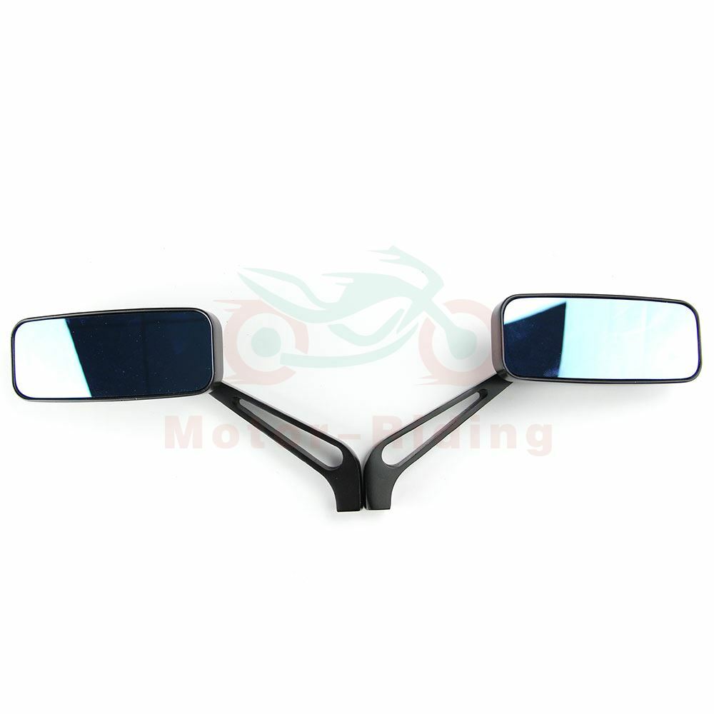 Black Rectangle CNC Motorcycle Mirrors For Harley Cruiser Bobber Chopper Softail