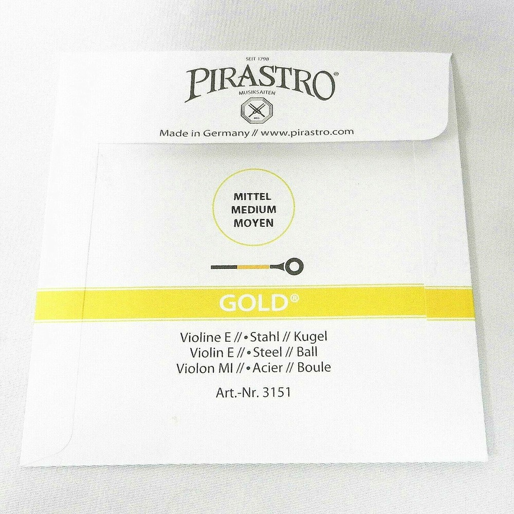 Pirastro Gold Label 4/4 Violin E String Medium Ball End Wondertone,Fast Shipping
