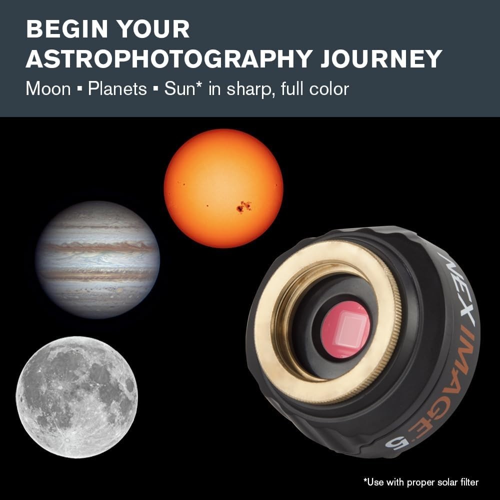 Celestron NexImage 5 Solar System Imager 5MP CMOS Sensor MT9P031 Beginner Camera