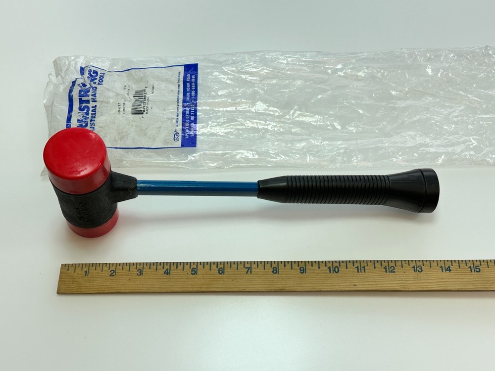 NOS Armstrong Tools USA 2" Soft Face Interchangeable Hammer, Red Medium Tips