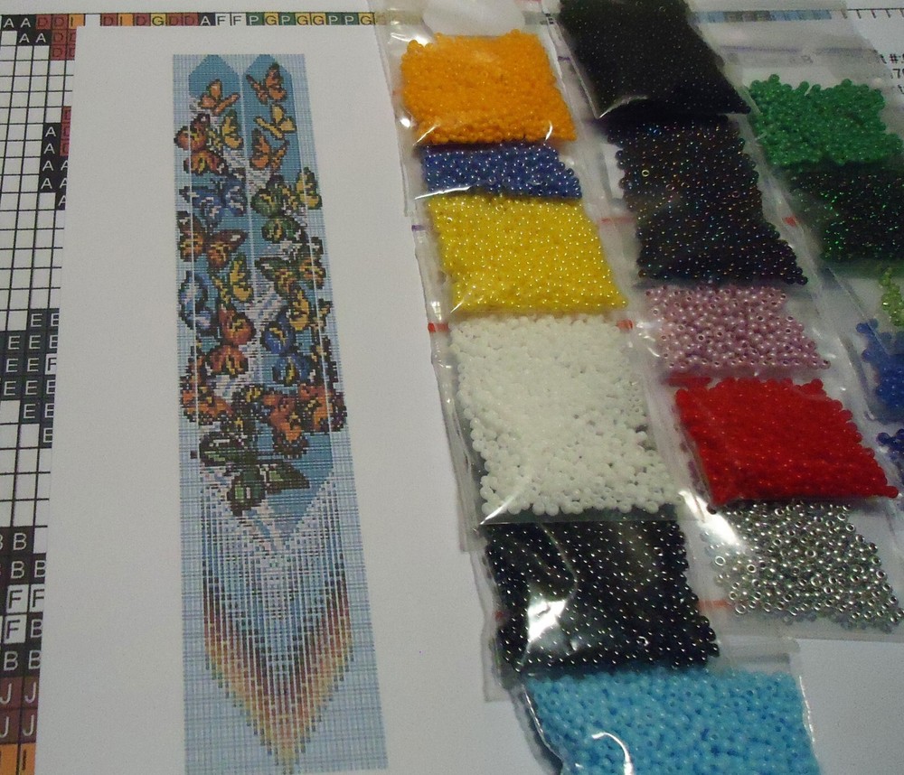 Kit for making a necklace gerdan. Beading Loom Pattern. #B9