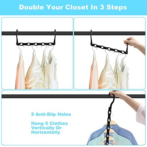 10 Pcs Magic Hangers Space Saving Clothes Organizer for College Doorm Essentials