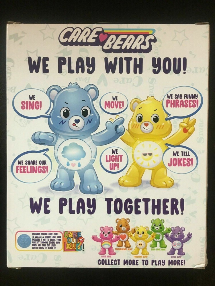 Care Bears Blue Grumpy Bear - Cloud 5'' Interactive Figure w/ Collector Coin