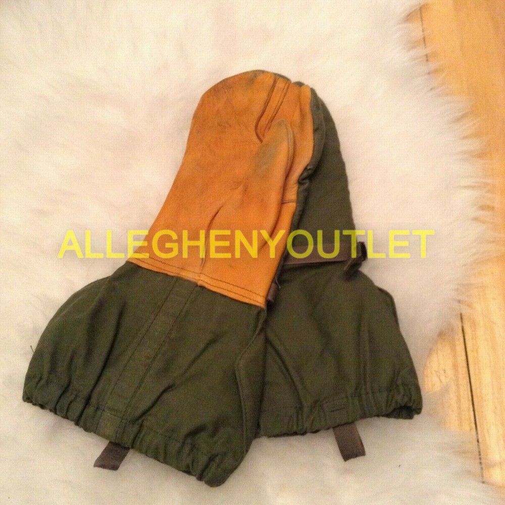MILITARY SURPLUS TRIGGER FINGER MITTEN SET SHELL+ INSERTS SIZE MEDIUM ARMY VGC