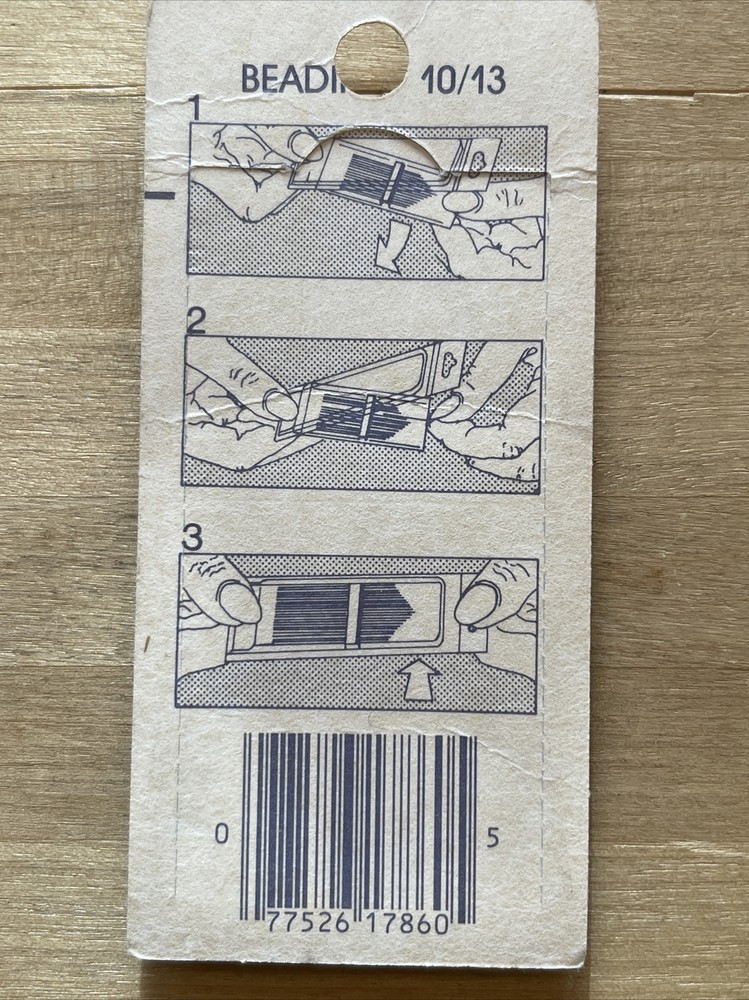 Prym 4 Beading Needles Size 10/13 W Germany