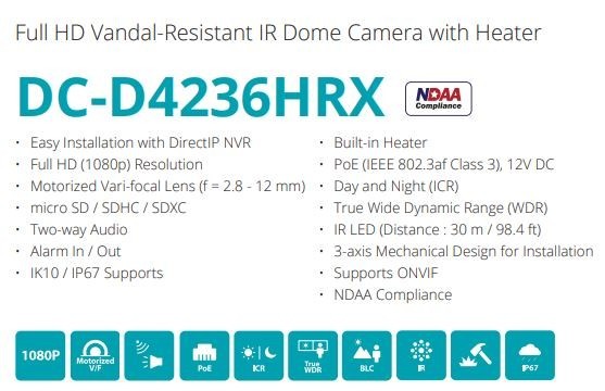 IDIS NETWORK CAMERA DC-D4236HRX