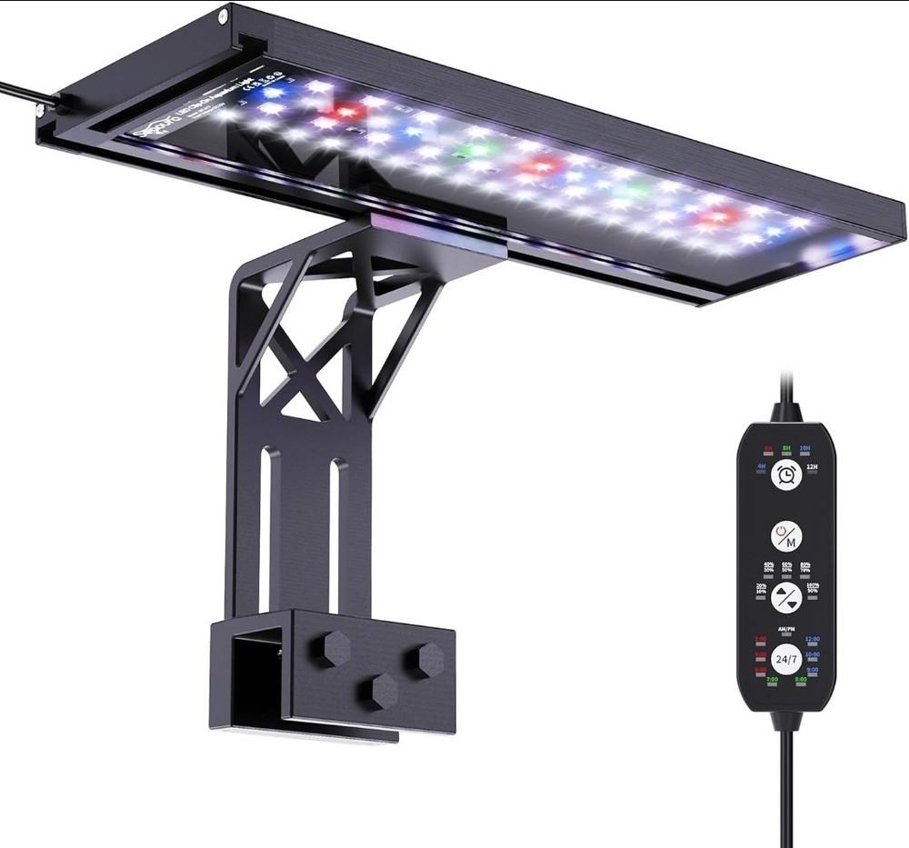 Clip On Aquarium Light for Plants-24/7 Cycle Fish Tank Light with Timer, Full...