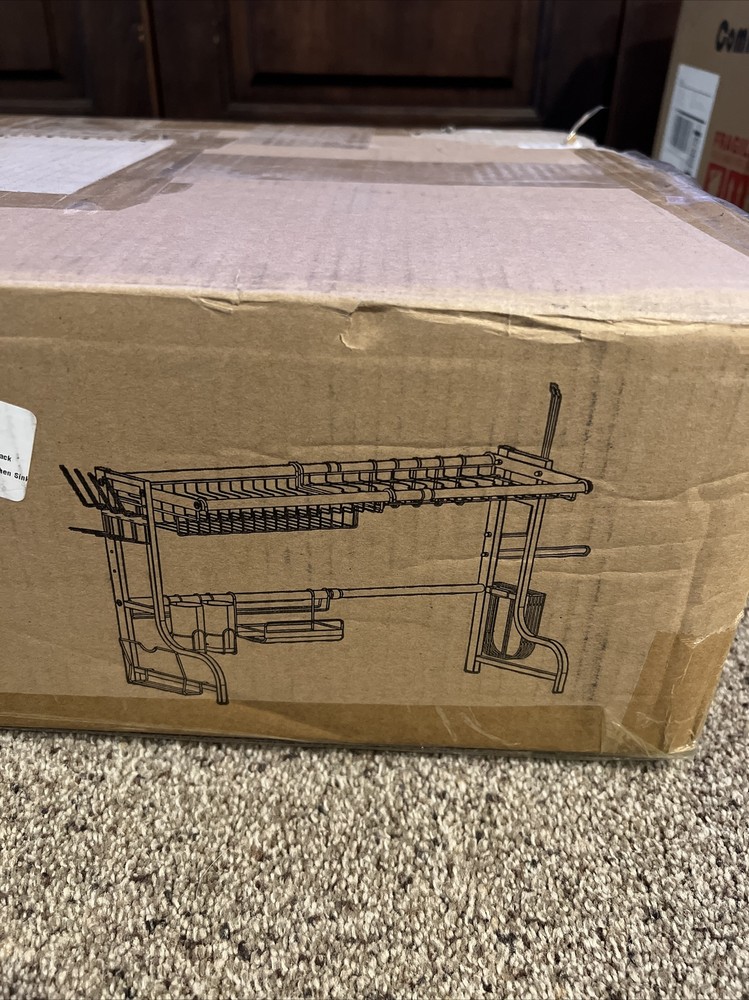 IstBoom expandable over the sink dish drying rack-silver