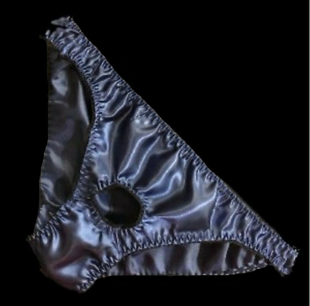 MENS Open Front Satin Sissy Bikini Panties