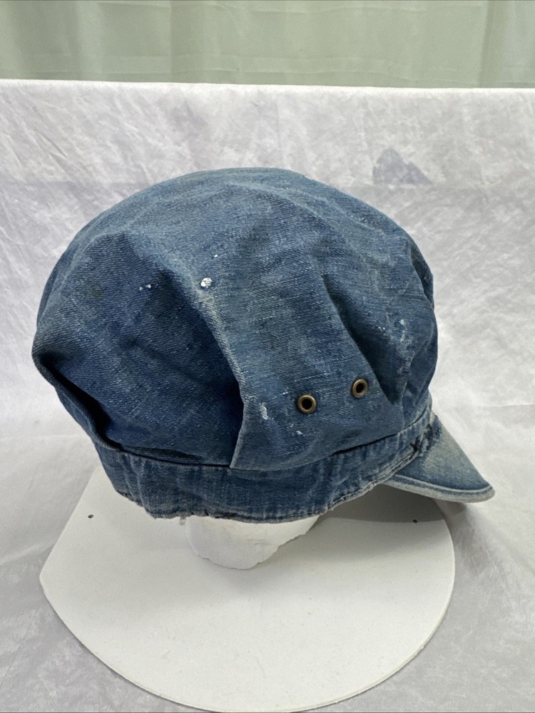 VINTAGE DENIM Handmade Cap With Pinkerton Security Service Patch