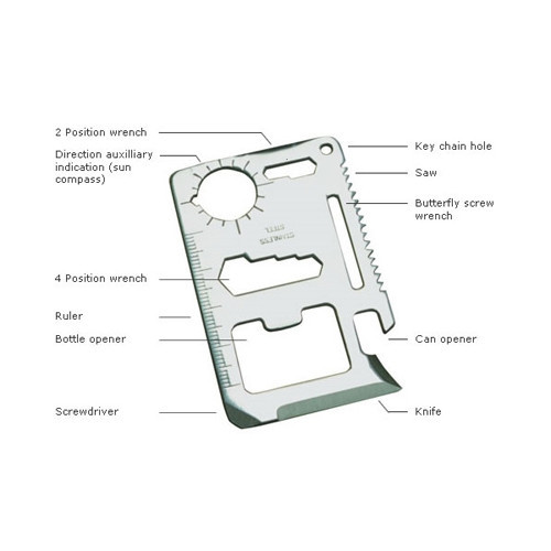 20 X Outdoor Emergency Survival Compact Strong Thin Multi Tool Card With Case