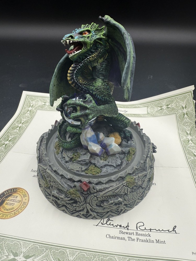 Franklin Mint 'Dragonfire' Michael Whelan Limited Edition w/Dome & Certificate