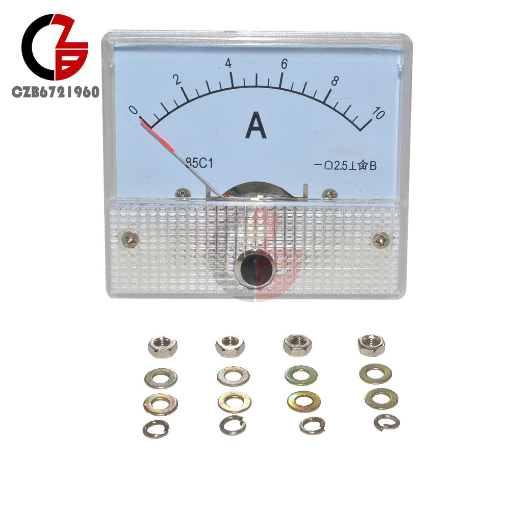 DC0-10A 85C1 Class 2.5 Analog Amp Panel Meter Gauge Current Ammeter