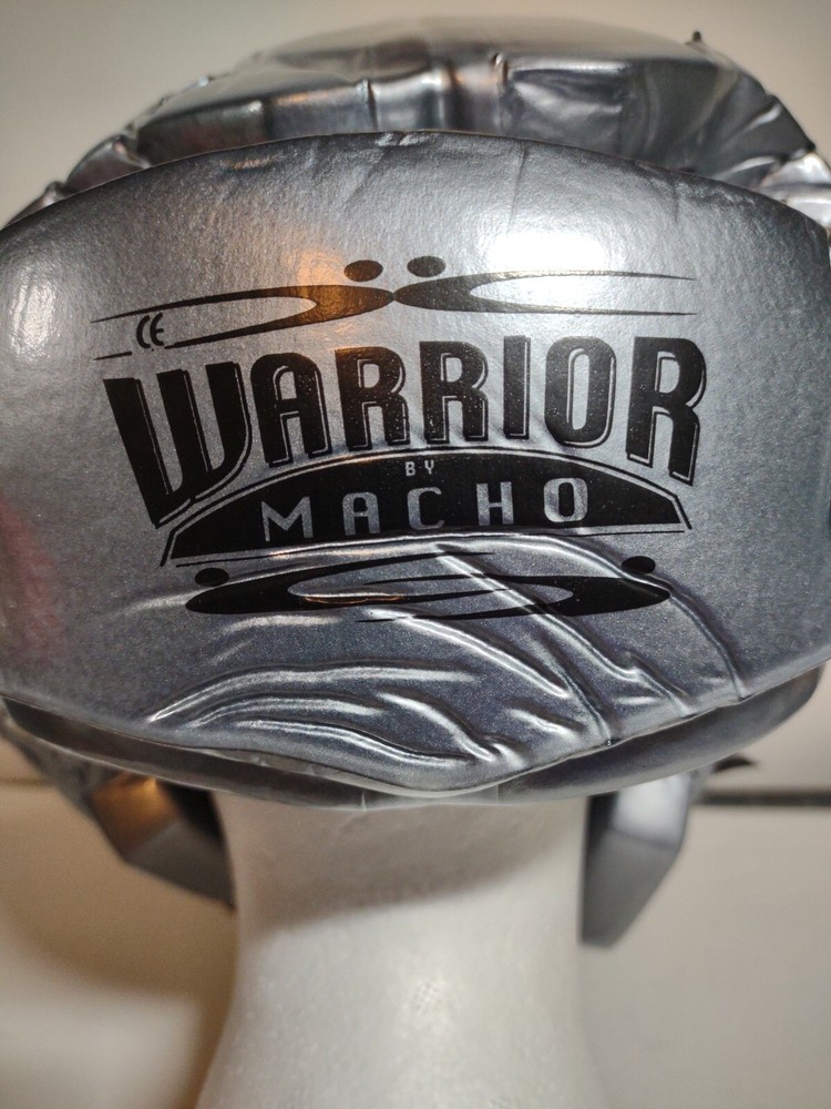 Macho Warrior Foam Headgear Head Gear -Silver - Karate TKD MMA Sparring