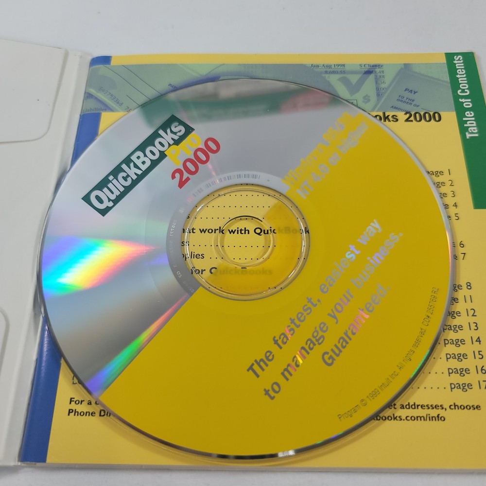 Intuit Quickbooks Pro 2000 for Windows Quicken Financial Services Software