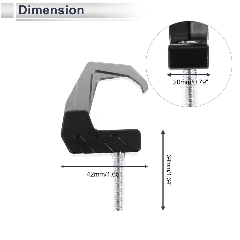 Black Titanium Dyed Imprint Square Motorcycle Hook Length 42mm
