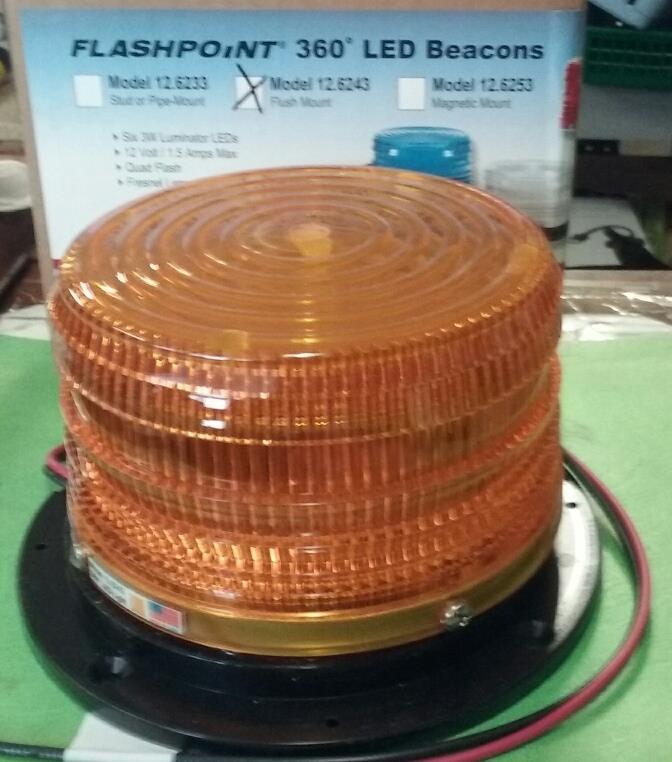 LED FLUSH MOUNT AMBER VEHICLE BEACON